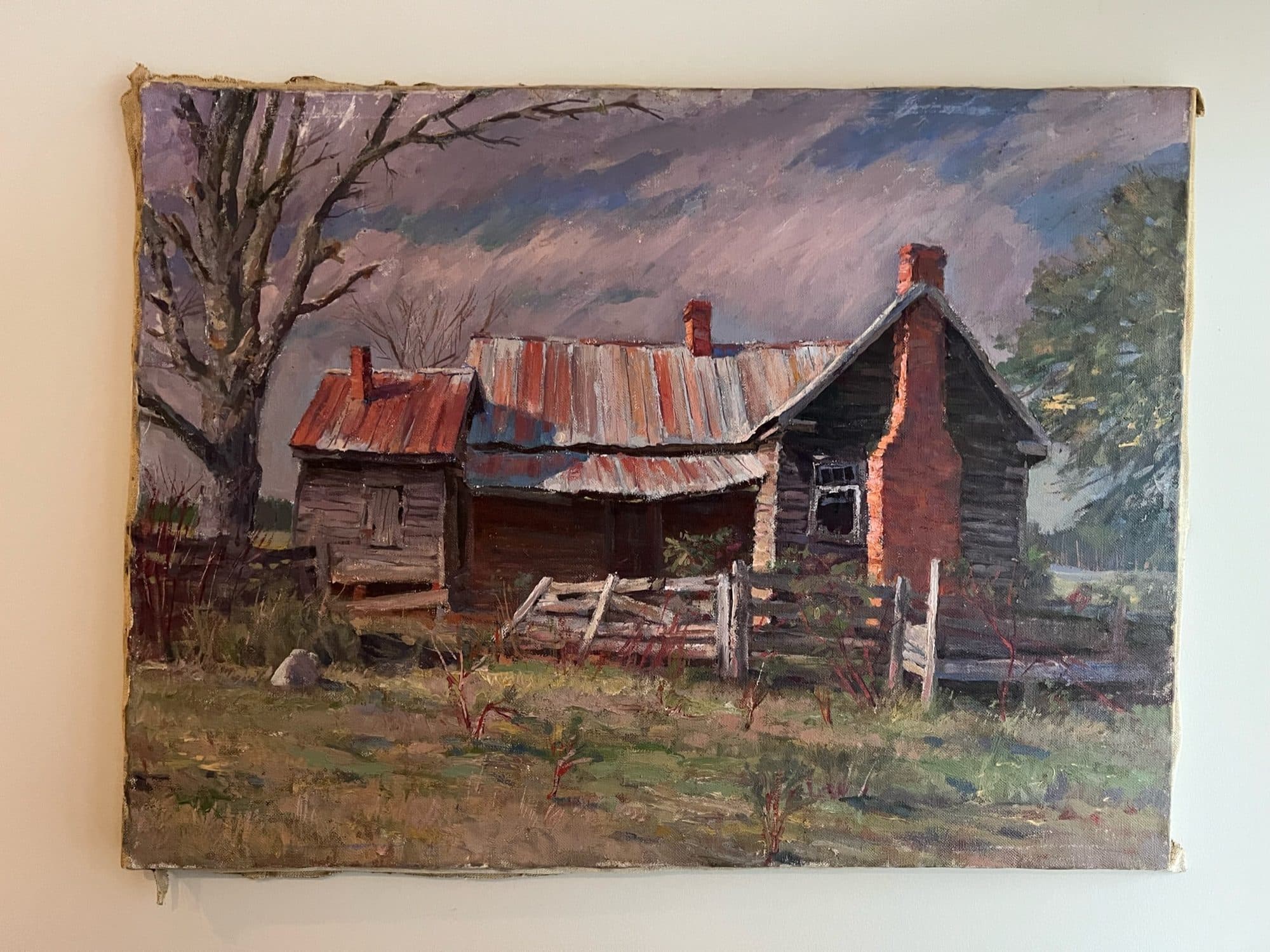Red-Roofed Farmhouse With Barn